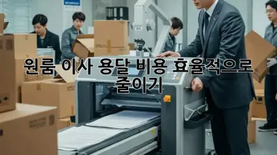 원룸 이사, 용달 비용 효율적으로 줄이기!